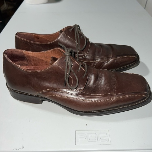 Johnston & Murphy Mens Oxfords Brown Square Toe Dress Shoes 8.5M - Picture 6 of 11